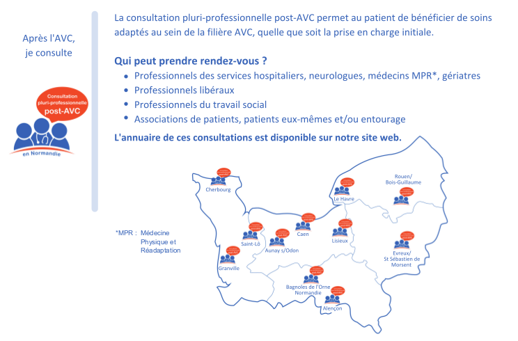 Cartographie Consultations pluri-professionnelles post-AVC